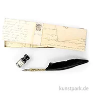 Artikelbild des Artikels “Rubinato Kalligrafie-Set mit schwarzem Gänsekiel mit Metallspitze, 2 teilig “
