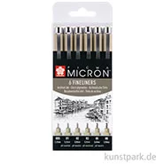 Artikelbild des Artikels “Sakura PIGMA Micron Set - 6 Fineliner 0,2-0,5 mm, Schwarz “