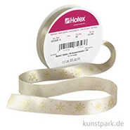 Artikelbild des Artikels “Satinband Schneekristalle - 15 mm x 3 m Beige“