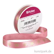 Artikelbild des Artikels “Satinband Schneekristalle - 15 mm x 3 m Rosa“