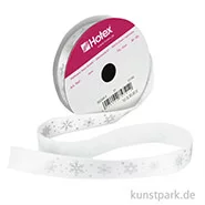 Artikelbild des Artikels “Satinband Schneekristalle - 15 mm x 3 m Weiß“