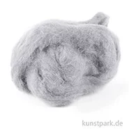 Artikelbild des Artikels “Schafwolle zum Trockenfilzen, 30 g Einzelfarbe | Grau“