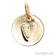 Artikelbild des Artikels “Schmuck-Anhänger Mini-Scheibe - Herz, Gold “
