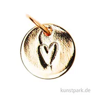 Artikelbild des Artikels “Schmuck-Anhänger Mini-Scheibe - Herzumriss, Gold “