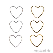 Artikelbild des Artikels “Schmuck Zierelemente Herz, Gold + Silber, 10 x 11 mm, 6 Stück “