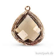 Artikelbild des Artikels “Schmuckanhänger mit Stein - Tropfen Transparent Grau“