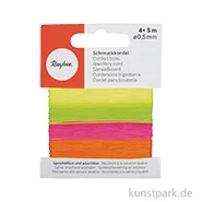 Artikelbild des Artikels “Schmuckkordeln, 0,5 mm, Regenbogen, 4 Farben, je 5 Meter “