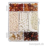 Artikelbild des Artikels “Schmuckperlen Mix mit Zubehör, Achate, Beige, Braun, Weiß “