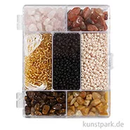 Artikelbild des Artikels “Schmuckperlen Mix mit Zubehör, Kristalle, Beige, Braun, Rosa, Schwarz “