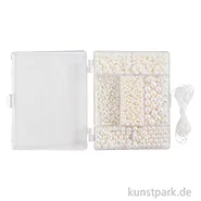 Artikelbild des Artikels “Schmuckperlen Mix mit Zubehör, Wachsperlen Perlmuttweiß “