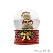 Artikelbild des Artikels “Schneekugel mit Weihnachtsbär, Keramik, Rot-Grün, 6,5 x 8,7 cm “