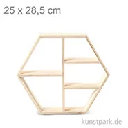 Artikelbild des Artikels “Sechseckiges Regal aus Holz mit 5 Fächern 25 x 28,5 cm“