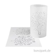 Artikelbild des Artikels “Silhouetten-Tischlichter Filigrano, Baum, Transparentpapier Weiß “
