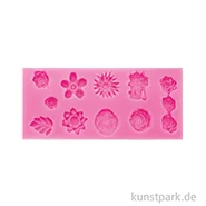 Artikelbild des Artikels “Silikon Gießform - Blumen, 12 Motive, 12,9 x 5,9 x 1,2 cm “