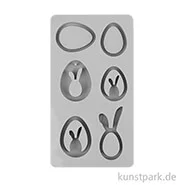 Artikelbild des Artikels “Silikon Gießform - Eier + Hasen Anhänger, 14,5 x 26 x 1,5 cm “