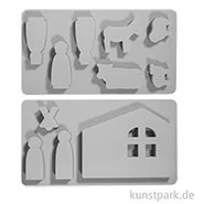 Artikelbild des Artikels “Silikon Gießform - Krippe, 2-teilige Form mit 11 Motiven “