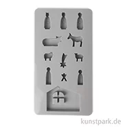 Artikelbild des Artikels “Silikon Gießform - Mini Krippe, 12 Motive, 14,5 x 26 x 1 cm “