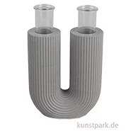 Artikelbild des Artikels “Silikon Gießform - Vase U-Form geriffelt, 8,5 x 3,8 x 10 cm “
