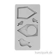 Artikelbild des Artikels “Silikon Gießform - Vogelhäuser + Vögel, 14,5 x 26 x 1,2 cm “