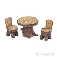 Artikelbild des Artikels “Mini Sitzgruppe in Holzoptik, 3x4 cm, 3-teilig “
