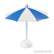 Artikelbild des Artikels “Mini Sonnenschirm aus Kunststoff - Blau-Weiß, 10x10 cm “