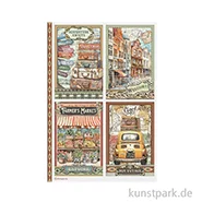 Artikelbild des Artikels “Stamperia Reispapier - Art of Travelling 4 Cards, DIN A4 “