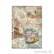 Artikelbild des Artikels “Stamperia Reispapier - Art of Travelling Tram, DIN A4 “