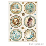 Artikelbild des Artikels “Stamperia Reispapier - Masquerade 6 Rounds, DIN A4 “