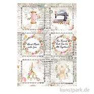Artikelbild des Artikels “Stamperia Reispapier - Romantic Threads Mini Cards, DIN A4 “