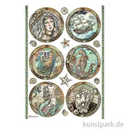 Artikelbild des Artikels “Stamperia Reispapier - Songs of the Sea Rounds, DIN A4 “