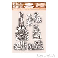 Artikelbild des Artikels “Stamperia Rubber Stamps - Lady Vagabond Lifestyle Air Ship, 14 x 18 cm “