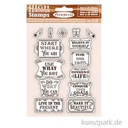 Artikelbild des Artikels “Stamperia Rubber Stamps - Lady Vagabond Lifestyle Quotes, 14 x 18 cm “