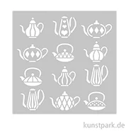 Artikelbild des Artikels “Stamperia Schablone - Alice in Christmas Tea Pots, 12 x 12 cm “