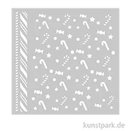 Artikelbild des Artikels “Stamperia Schablone - Candy Christmas Candycanes Pattern, 18 x 18 cm “