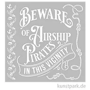 Artikelbild des Artikels “Stamperia Schablone - Lady Vagabond Lifestyle Pirates, 30 x 30 cm “