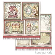 Artikelbild des Artikels “Stamperia Scrappapier - Alice 4 Cards, 30,5x30,5 cm “