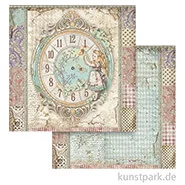 Artikelbild des Artikels “Stamperia Scrappapier - Alice Clock, 30,5x30,5 cm “
