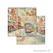 Artikelbild des Artikels “Stamperia Scrappapier - Art of Travelling Tram, 30,5 x 30,5 cm “