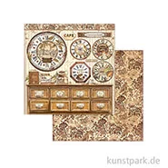Artikelbild des Artikels “Stamperia Scrappapier - Coffee and Chocolate Clocks, 30,5 x 30,5 cm “