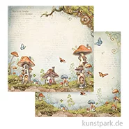 Artikelbild des Artikels “Stamperia Scrappapier - Hidden Grove Mushroom Houses, 30,5 x 30,5 cm “