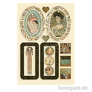 Artikelbild des Artikels “Stamperia Wooden Shapes - Klimt Bag Handles and Hearts, DIN A5 “