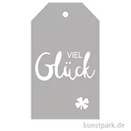 Artikelbild des Artikels “Stanzschablone Anhänger - Viel Glück, 8.5 x 5 cm “