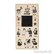 Artikelbild des Artikels “Stempelset - Weihnachtskinder, 13 Holzstempel + Stempelkissen “