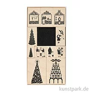 Artikelbild des Artikels “Stempelset - Weihnachtsmarkt, 11 Holzstempel + Stempelkissen “