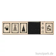 Artikelbild des Artikels “Stempelset - Weihnachtspost, 11 Holzstempel + Stempelkissen “
