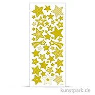 Artikelbild des Artikels “Sticker aus transparenter Silberfolie Sterne, 10x24 cm, Gold “
