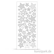 Artikelbild des Artikels “Sticker aus transparenter Silberfolie Sterne, 10x24 cm, Silber “