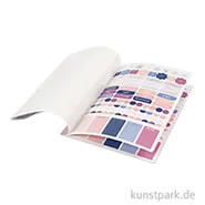 Artikelbild des Artikels “Sticker-Buch für Kreativbücher - Blumendesign Lila-Gold-Rosa, 8 Bögen “