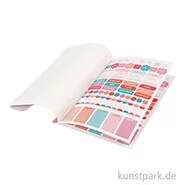 Artikelbild des Artikels “Sticker-Buch für Kreativbücher - Wasserfarbendesign Gold-Koralle-Rot, 8 Bögen “