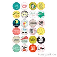 Artikelbild des Artikels “Sticker rund - Cool Wishes, selbstkebend, 24 Stück sortiert “